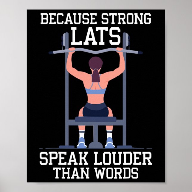 Lat Pulldown Exercise Bodybuilding Fitness Workout Poster (Front)