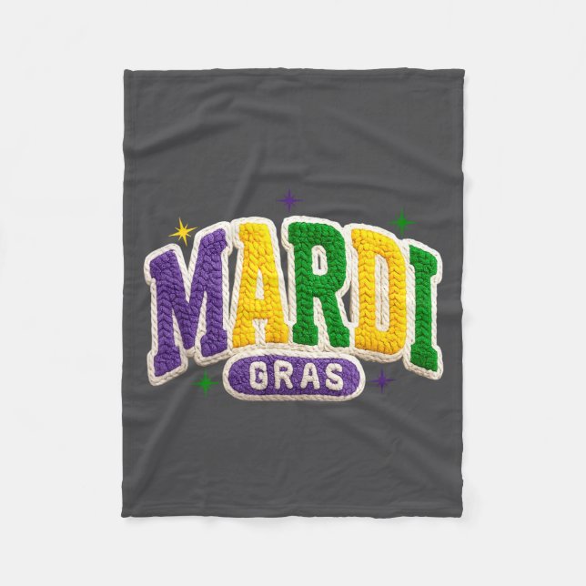Latch Hook Mardi Gras Trendy Funny Gift Tee Men, W Fleece Blanket (Front)