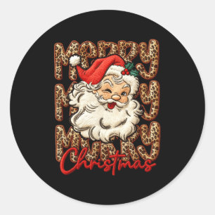 Latch Hook Yarn Crochet Coquette Merry Christmas L Classic Round Sticker