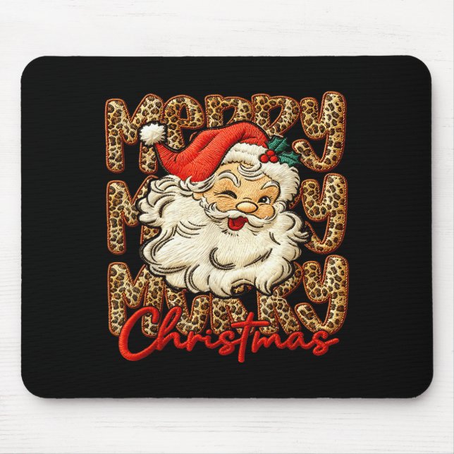 Latch Hook Yarn Crochet Coquette Merry Christmas  Mouse Pad (Front)