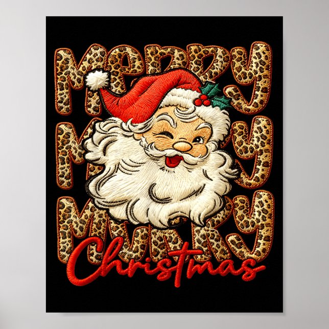 Latch Hook Yarn Crochet Coquette Merry Christmas  Poster (Front)