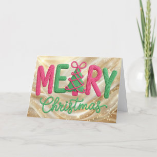 Latch Hook Yarn Crochet (Faux, Not actual Yarn) Holiday Card