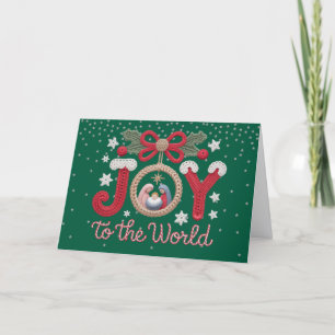 Latch Hook Yarn Crochet (Faux, Not actual Yarn) Holiday Card