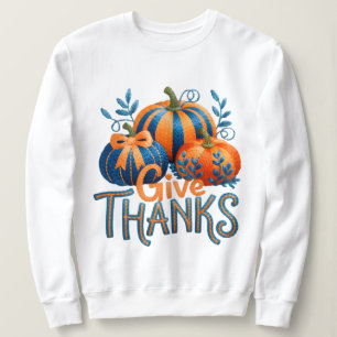 Latch Hook Yarn Crochet Give Thanks Sweatshirt