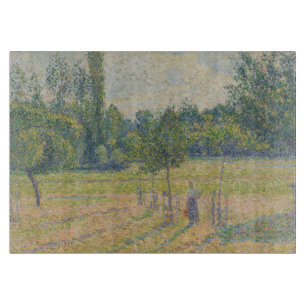 "Late Afternoon in our Meadow" - Camille Pissarro Cutting Board
