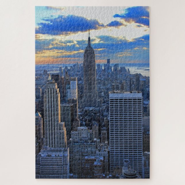 Late afternoon NYC Skyline as sunset approaches Jigsaw Puzzle (Vertical)