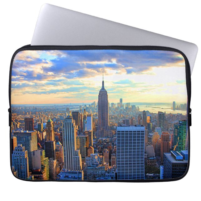 Late afternoon NYC Skyline as sunset approaches Laptop Sleeve (Front)