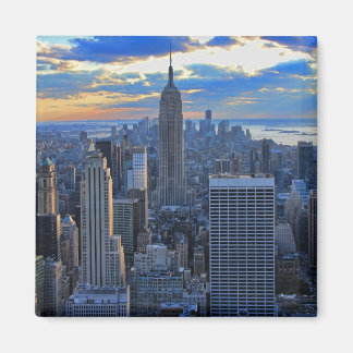 Late afternoon NYC Skyline as sunset approaches Magnet
