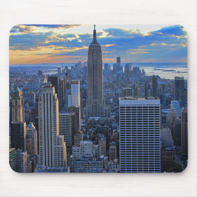 Late afternoon NYC Skyline as sunset approaches Mouse Pad (Front)