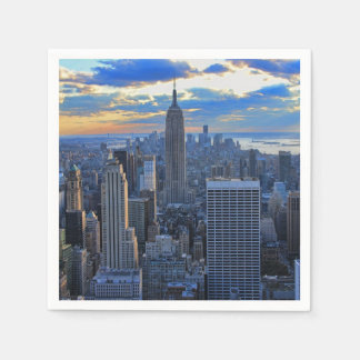 Late afternoon NYC Skyline as sunset approaches Napkin