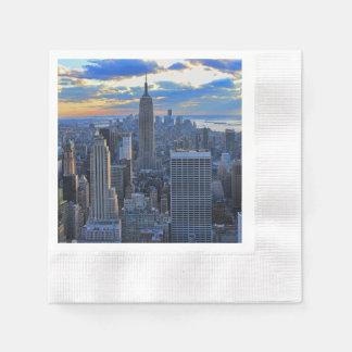 Late afternoon NYC Skyline as sunset approaches Napkin