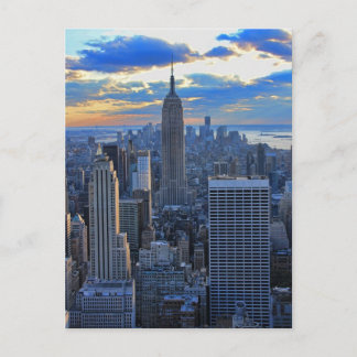 Late afternoon NYC Skyline as sunset approaches Postcard
