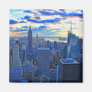 Late afternoon NYC Skyline as sunset approaches W Magnet