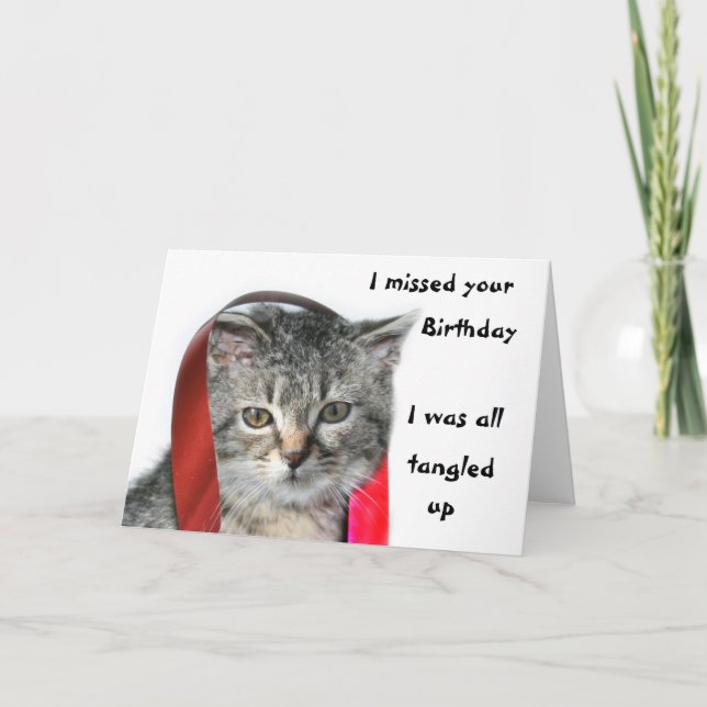 Late Birthday kitten Card (Front)