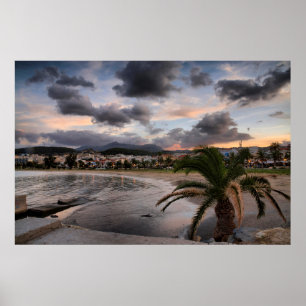 Late Evening On Rethymnon Beach In Crete Poster
