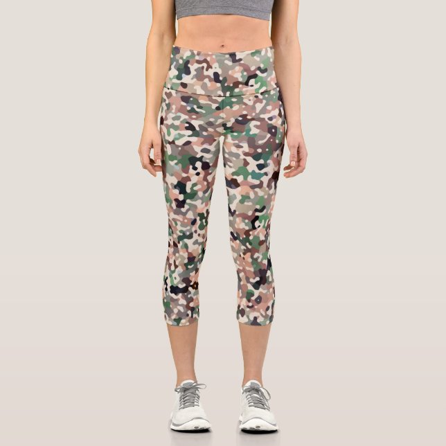 Late Fall Colours  Capri Leggings (Front)
