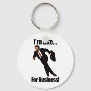Late For Business Rollerblade Skater Meme Key Ring
