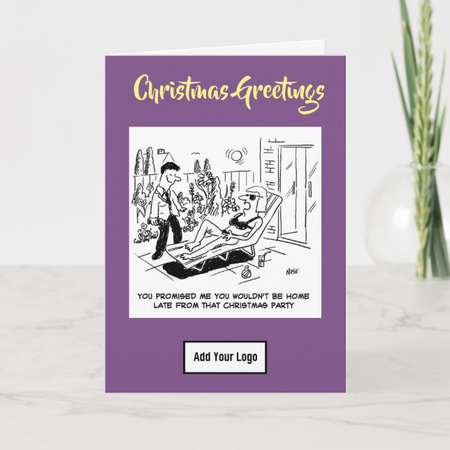 Late Home from Party. Company Christmas Card (Front)