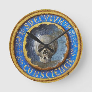 Late Mediaeval Manuscript Skull  Round Clock