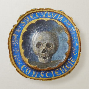Late Mediaeval Manuscript Skull Round Cushion