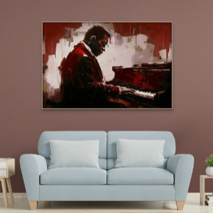 Late night bar pianist canvas print