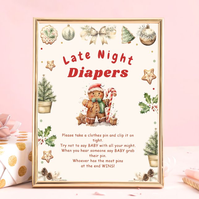 Late Night Diaper Christmas Baby Shower Game Poster (Creator Uploaded)