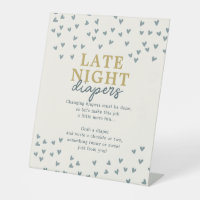 Late Night Diaper Little Sweetheart Boy Hearts