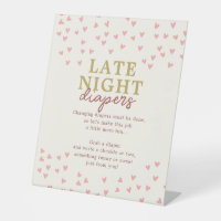 Late Night Diaper Little Sweetheart Girl Hearts
