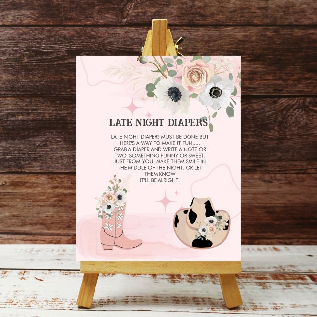 Late Night Diaper Saddle Up Western Cowgirl Theme Poster (Creator Uploaded)