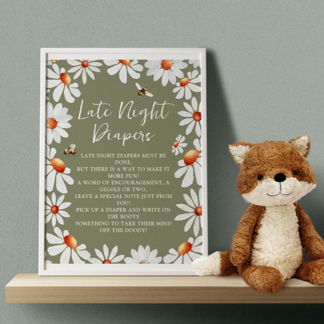 Late Night Diapers Daisies & Bumblebee Poster (Creator Uploaded)