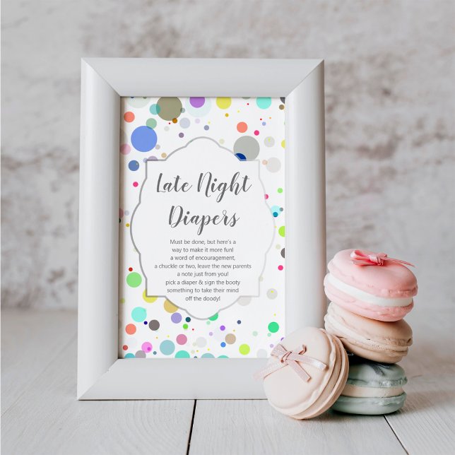 "Late Night Diapers" Gender Reveal Baby Shower Poster (Creator Uploaded)