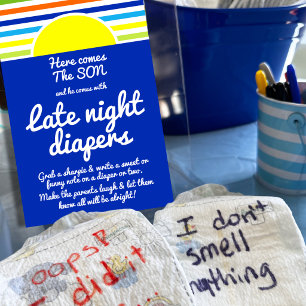 Late Night Diapers Here Comes the Son Baby Shower