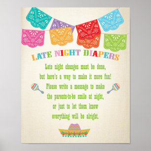 Late night diapers Mexican Fiesta Poster