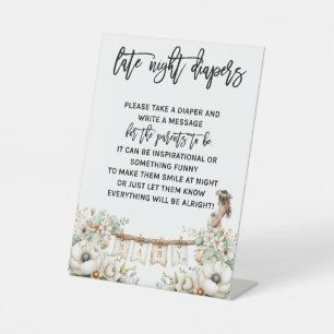 Late night diapers pedestal sign