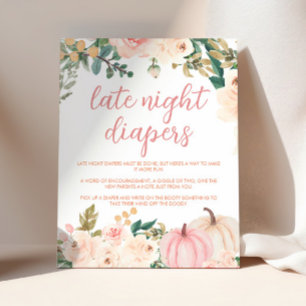 Late Night Diapers Sign Little Pumpkin Baby Shower