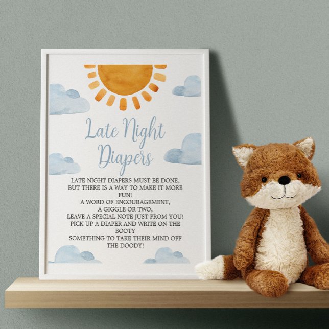 Late Night Diapers Sun Baby Shower  Poster (Creator Uploaded)