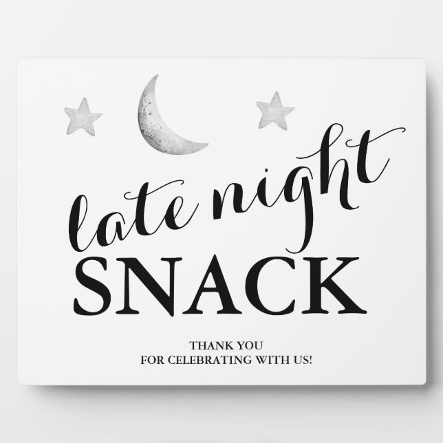 Late night Snack wedding sign Tabletop Plaque (Front)