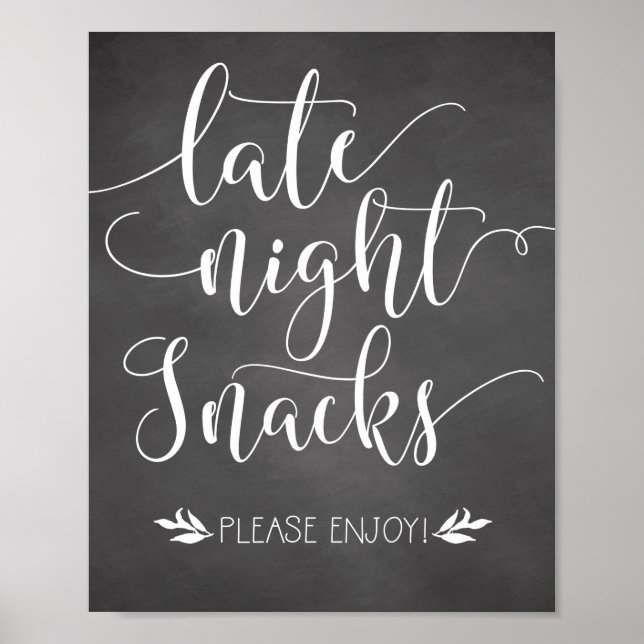 Late Night Snacks Favor Sign (Front)