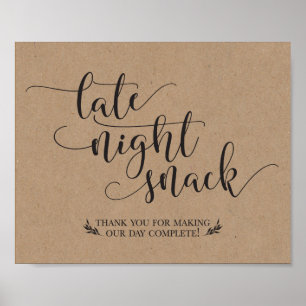 Late Night Snacks Favour Sign