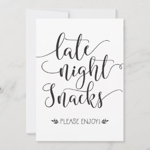 Late Night Snacks Favour Sign