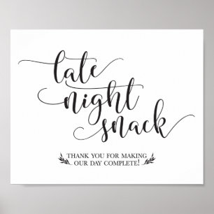 Late Night Snacks Favour Sign