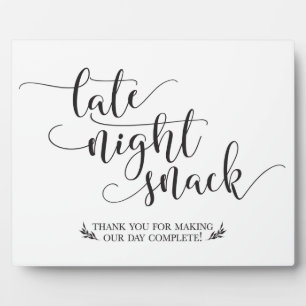 Late Night Snacks Favour Sign Plaque