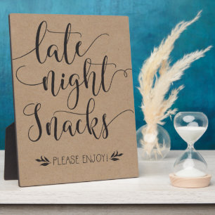 Late Night Snacks Favour Sign Plaque