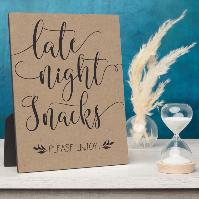 Late Night Snacks Favour Sign Plaque (Side)