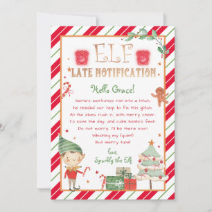 Late Notice from Elf Late Notify Personalise Invitation