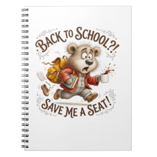 Late Panic Grizzly Morning Coffee Rush Notebook