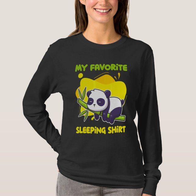Late Sleeper Napping Panda Bear Cute Sleeping Anim T-Shirt (Front)