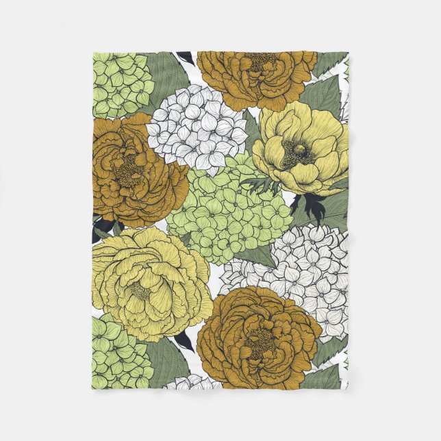 Late spring garden 2 fleece blanket (Front)