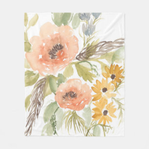 Late Summer Flowers I Fleece Blanket