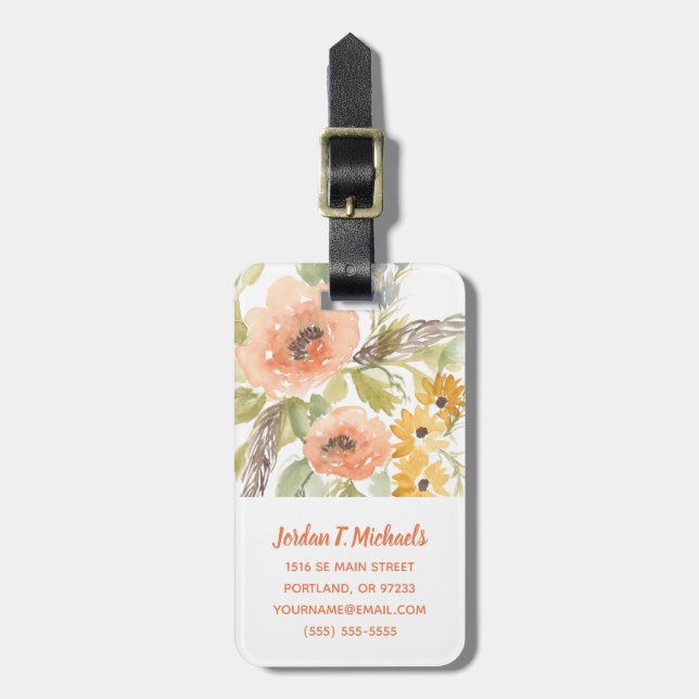 Late Summer Flowers I Luggage Tag (Front Vertical)